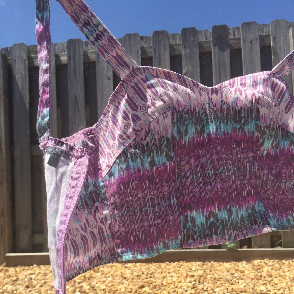 Charolette Russe crop top! Purple tie dye design